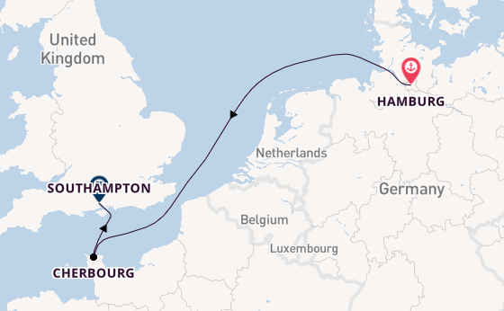 British Isles from Hamburg, Germany with the Queen Mary 2