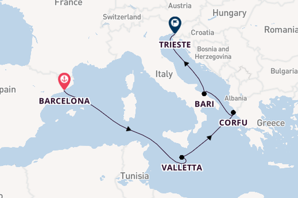 Western Mediterranean from Barcelona, Spain with the MSC Fantasia
