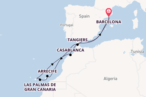 Western Mediterranean from Barcelona, Spain with the Celebrity Infinity