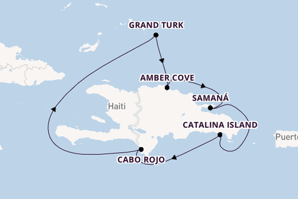 Caribbean from La Romana, Dominican Republic with the Costa Pacifica