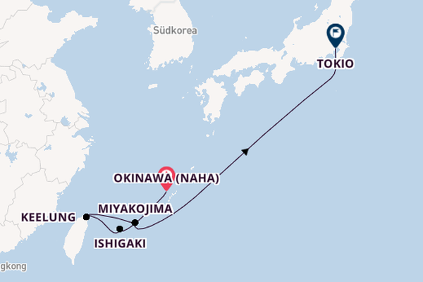 Japan ab Okinawa (Naha), Japan auf der MSC Bellissima