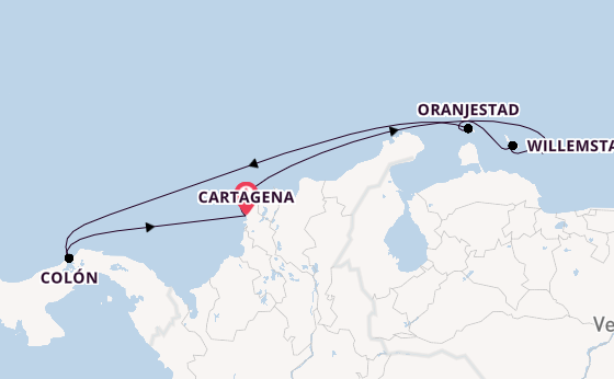 Zuidelijke Caraïben vanaf Cartagena, Colombia met de Grandeur of the Seas