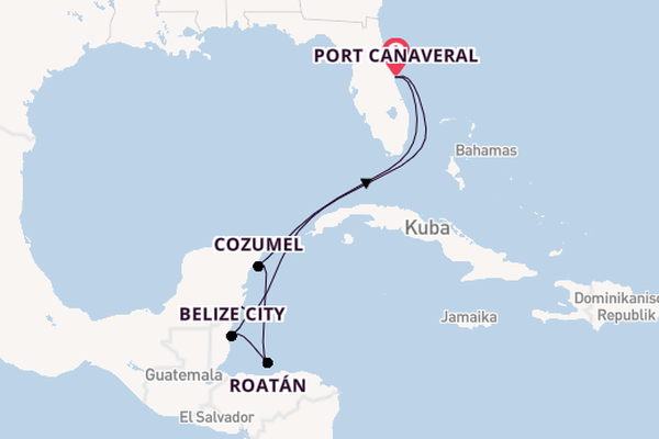 Westliche Karibik ab Port Canaveral, USA auf der MSC Seashore