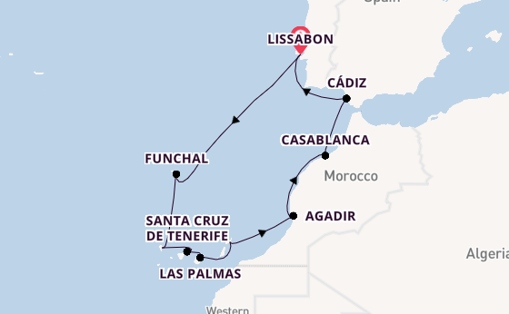 Canarische Eilanden vanaf Lissabon, Portugal met de Seven Seas Prestige