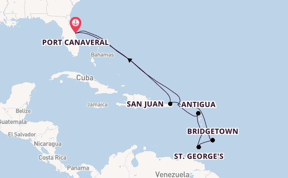 Caribbean from Port Canaveral, Florida with the Carnival Firenze