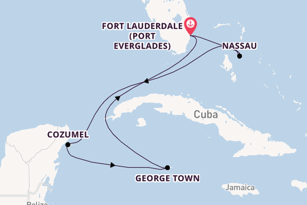 Western Caribbean from Fort Lauderdale (Port Everglades), Florida, USA with the Celebrity Beyond