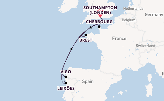 Engeland vanaf Southampton (Londen), Engeland met de MSC Meraviglia