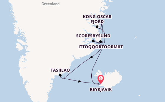 Arctica vanaf Reykjavik, IJsland met de Silver Endeavour
