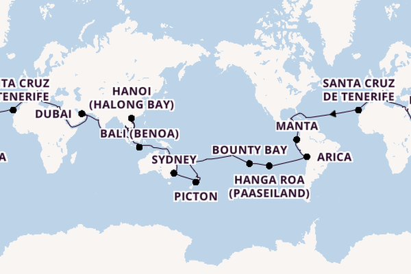 Wereldreizen vanaf Marseille, Frankrijk met de MSC Magnifica