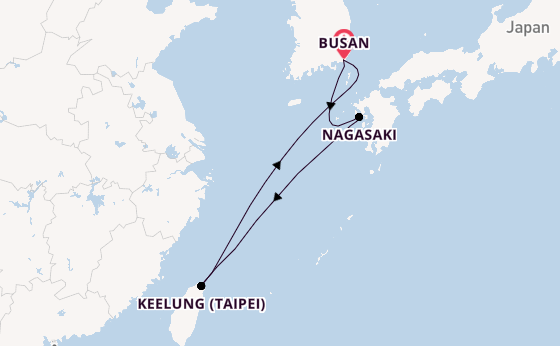 Oost-Azië vanaf Busan, Zuid-Korea met de Costa Serena