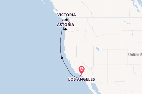 West Coast USA from Los Angeles, California with the Celebrity Summit