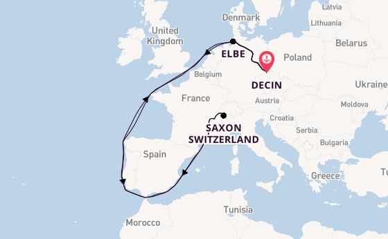 Elbe from Decin, Czech Republic with the Viking Beyla