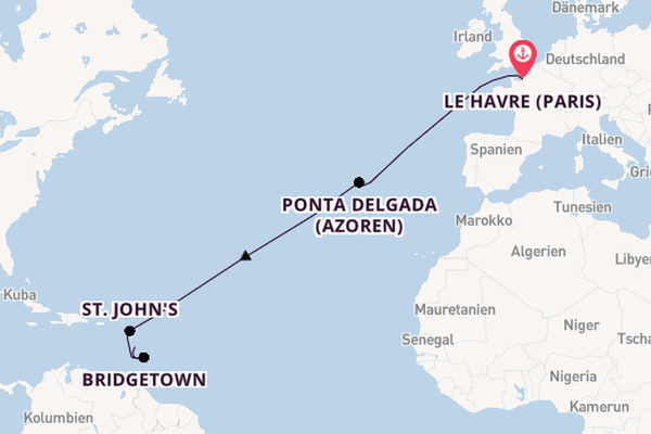 Südliche Karibik ab Le Havre (Paris), Frankreich auf der MSC Meraviglia