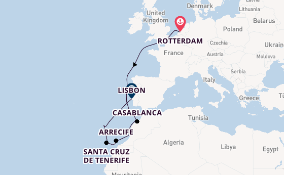 England from Rotterdam, Netherlands with the Nieuw Statendam