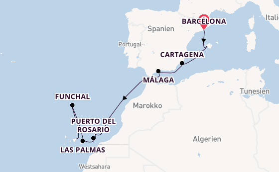 Westliches Mittelmeer ab Barcelona, Spanien auf AIDAcosma