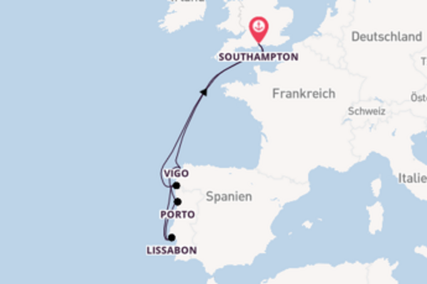 Von Southampton über Lissabon in 8 Tagen
