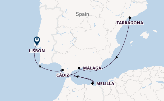 Mediterranean from Tarragona, Spain with the Celestyal Discovery