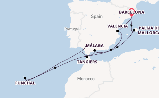 Western Mediterranean from Barcelona, Spain with the Resilient Lady