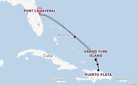 Caribbean from Port Canaveral, Florida, USA with the Adventure of the Seas