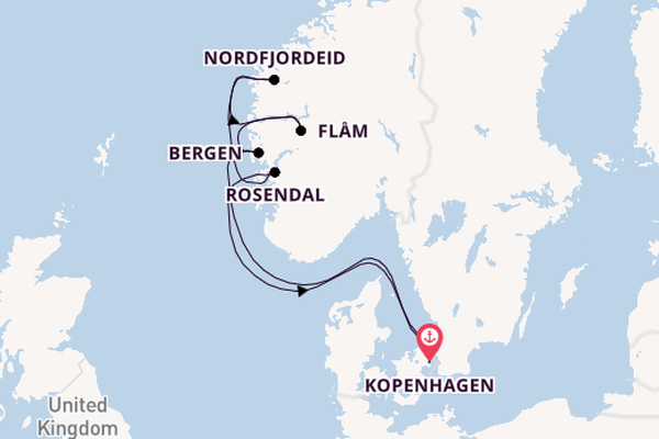 Noorwegen vanaf Kopenhagen, Denemarken met de Silver Nova
