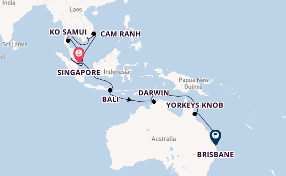 South East Asia from Singapore, Singapore with the Royal Princess