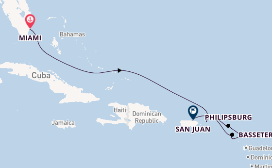 Caribbean from Miami, Florida with the Allura