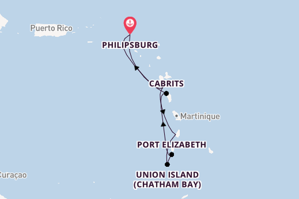 Karibik ab Philipsburg, St. Maarten auf der SEA CLOUD SPIRIT