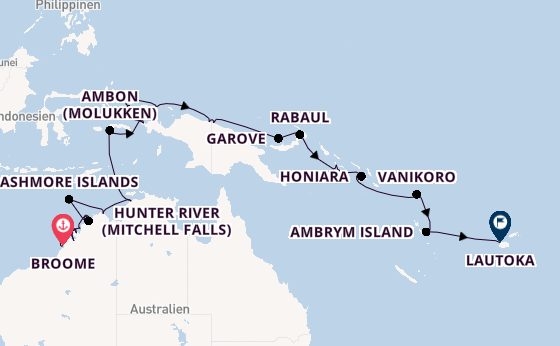 Australien ab Broome, Australien auf der Seabourn Pursuit