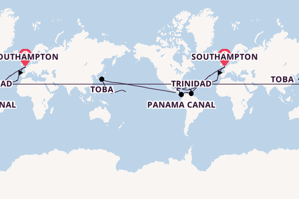 World Cruise from Southampton, England with the Aurora
