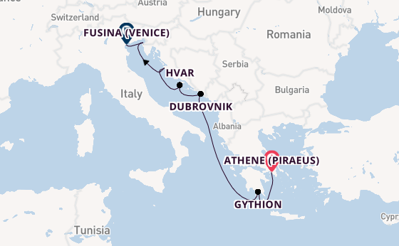 Oostelijke Middellandse Zee vanaf Athene (Piraeus), Griekenland met de Seabourn Quest