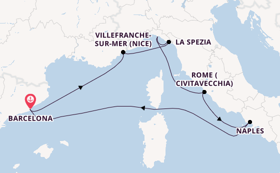 Western Mediterranean from Barcelona, Spain with the Celebrity Xcel