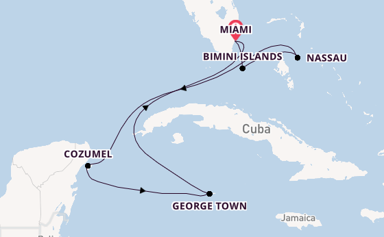 Caribbean from Miami, Florida, USA with the Celebrity Xcel