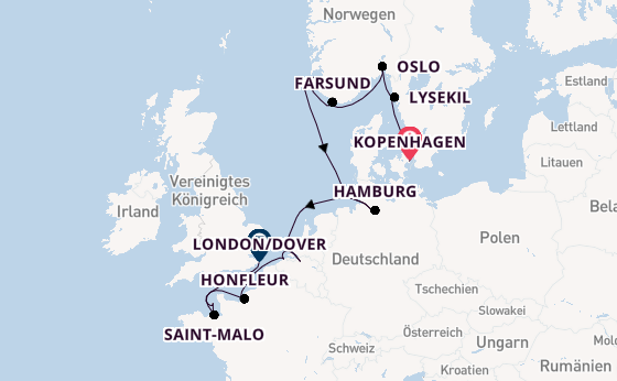 Norwegen ab Kopenhagen, Dänemark auf der Seabourn Quest