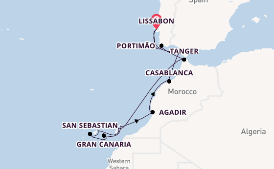 Canarische Eilanden vanaf Lissabon, Portugal met de Azamara Onward