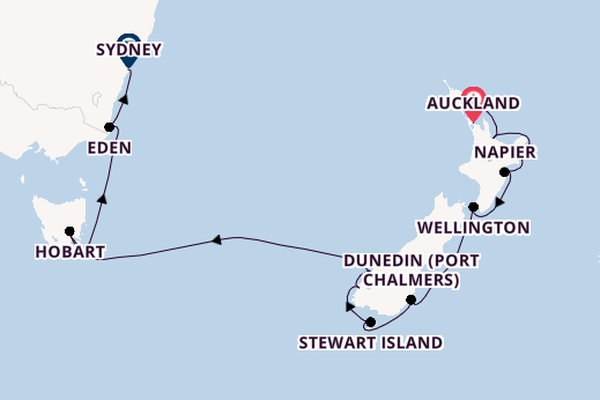 New Zealand from Auckland, New Zealand with the Silver Moon