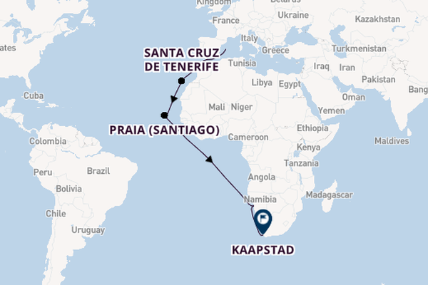 Westelijke Middellandse Zee vanaf Palma de Mallorca, Mallorca, Spanje met de Mein Schiff 4