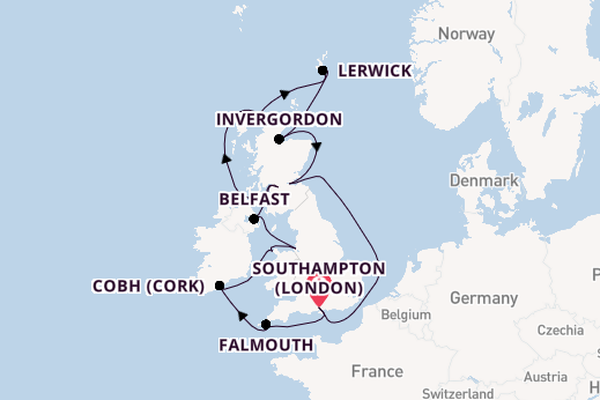 United Kingdom from Southampton, England with the Emerald Princess