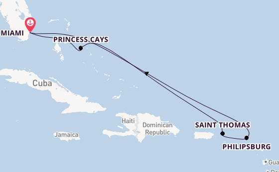 Caribbean from Miami, Florida with the Regal Princess