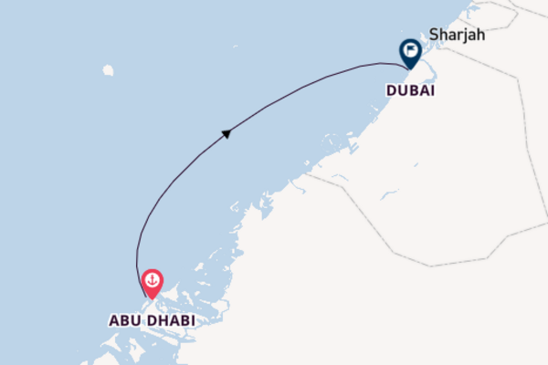 Arabian Gulf from Abu Dhabi, United Arab Emirates with the Costa Smeralda