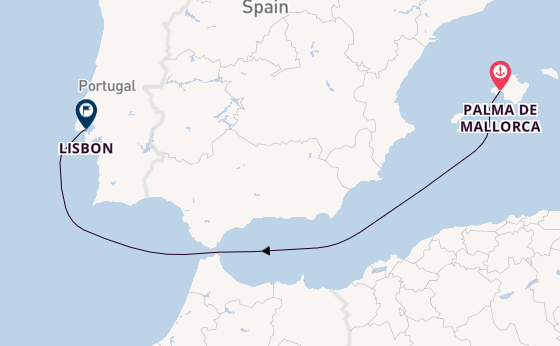 Balearic Islands from Palma de Mallorca, Spain with the EUROPA