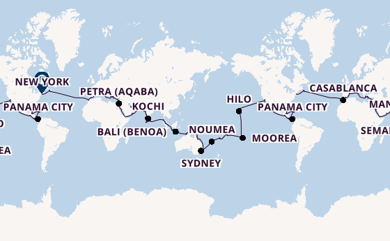 World Cruise from Miami, Florida with the Seven Seas Splendor