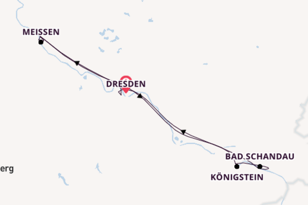 Elbe ab Dresden, Deutschland auf der MS Sans Souci