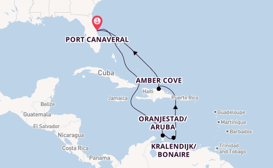 Caribbean from Port Canaveral, Florida, USA with the Carnival Vista