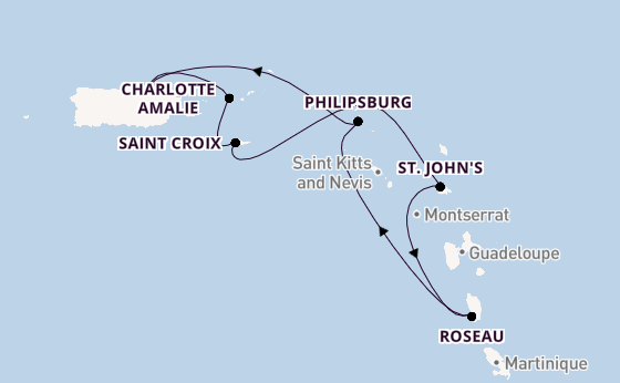 Caribbean from San Juan, Puerto Rico with the Vision of the Seas