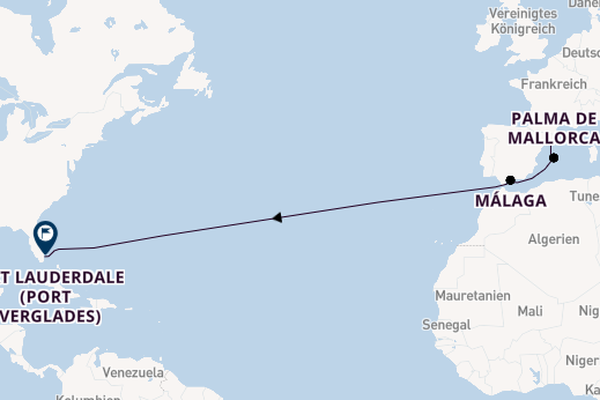 Transatlantik ab Barcelona, Spanien auf der Legend of the Seas