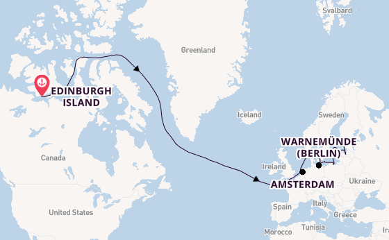 Transatlantic from Edinburgh Island, Canada with the Seven Seas Voyager