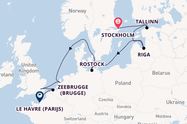 Engeland vanaf Stockholm, Zweden met de Norwegian Dawn