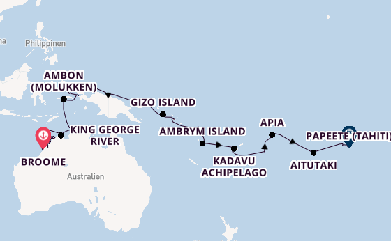 Australien ab Broome, Australien auf der Seabourn Pursuit