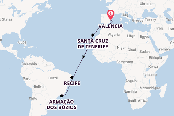 Transatlantic & Repositioning from Valencia, Spain with the MSC Lirica