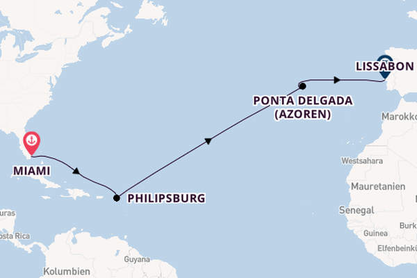 Transatlantik ab Miami auf der MSC Meraviglia